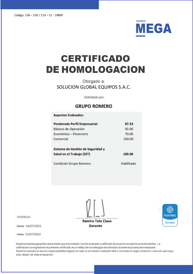 como obtener el certificado de homologacion