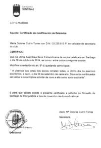 que es el certificado de modificacion