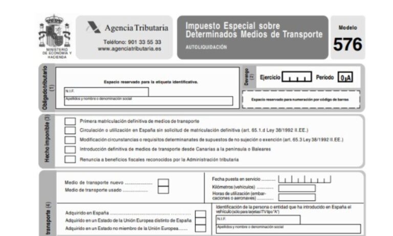 que es el modelo 576 de hacienda