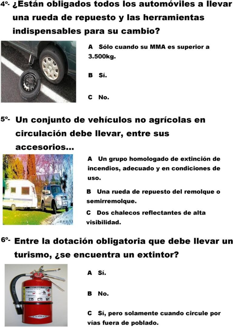 que es obligatorio llevar en un conjunto de vehiculos no agricolas