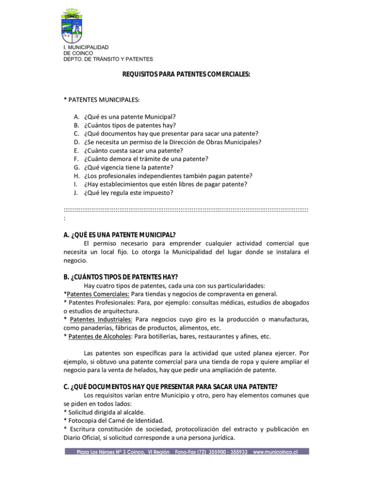 que pasa si no pago la patente municipal
