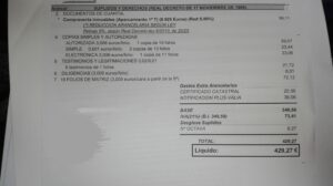que valor tiene una factura notarial